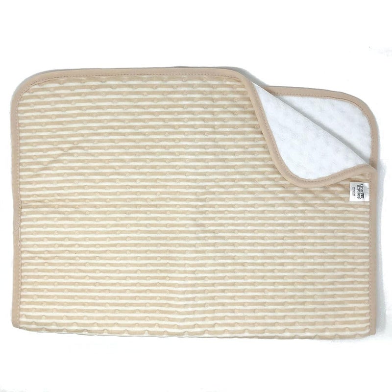 Tiny Undies Waterproof Baby Changing Pad – Soft Cotton Top, Leakproof TPU Back, Reusable & Washable for Potty Training & Elimination Communication (Stripes) - Image 1